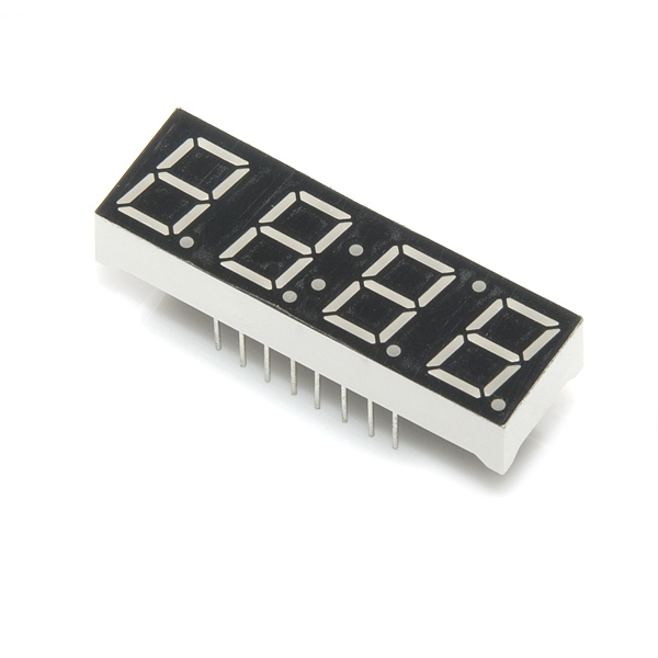 7-Segment 4 Digit Red with Clock LED Display