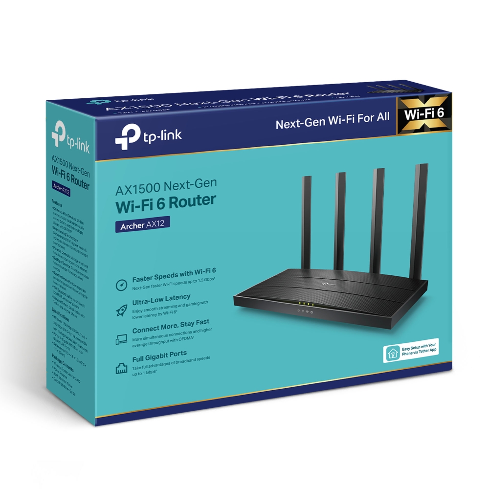 راوتر فائق السرعة (واي فاي 6) TP-LINK AX12