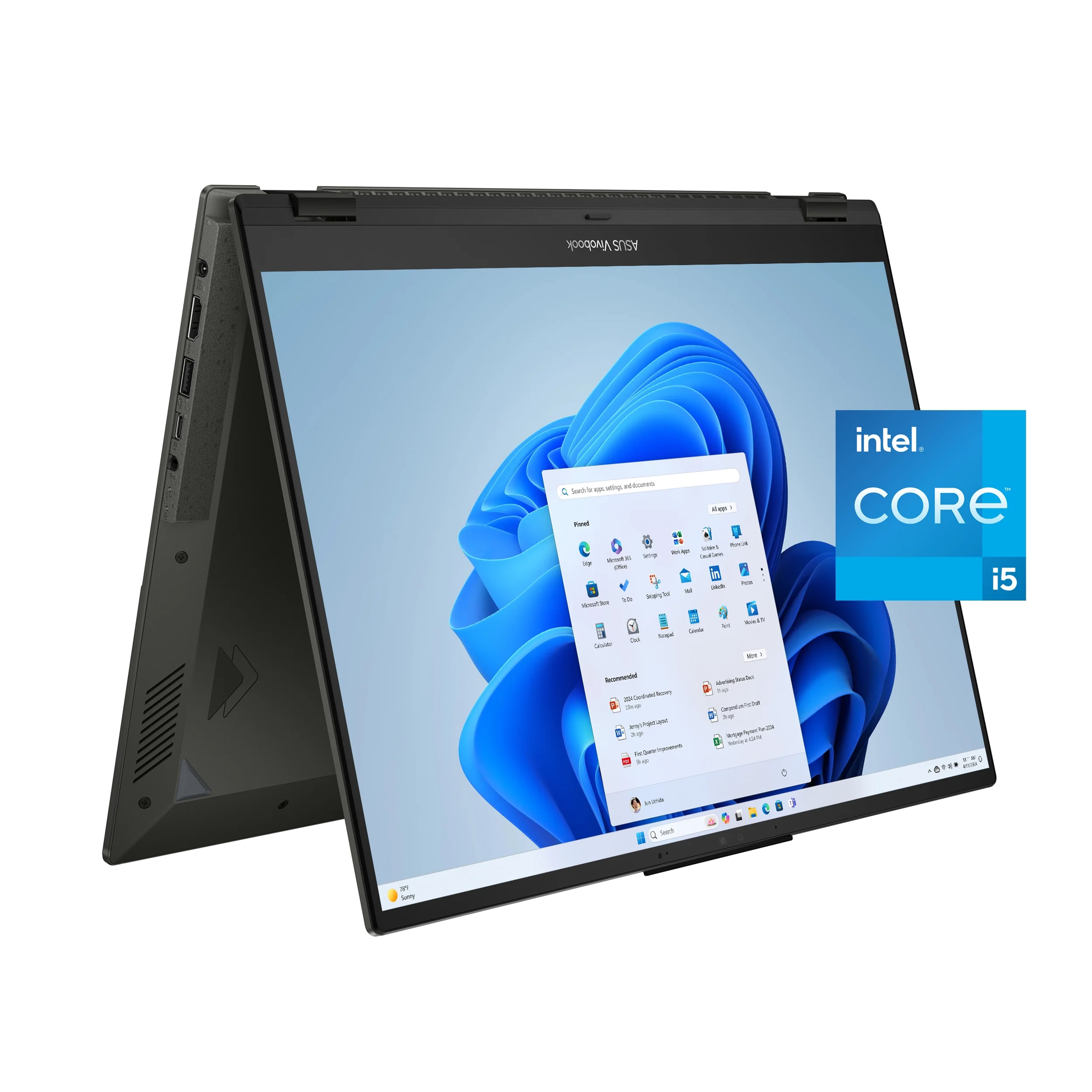 ASUS VIVO S16 FLIP I5 1335 U  8GB 512GB SSD 16 FLIP TOUCH INTEL win 11