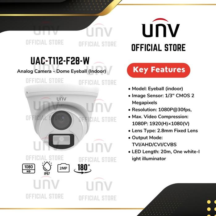 UNV UAC-T112-F28 2MP 2.8MM DOME كاميرا منزلية