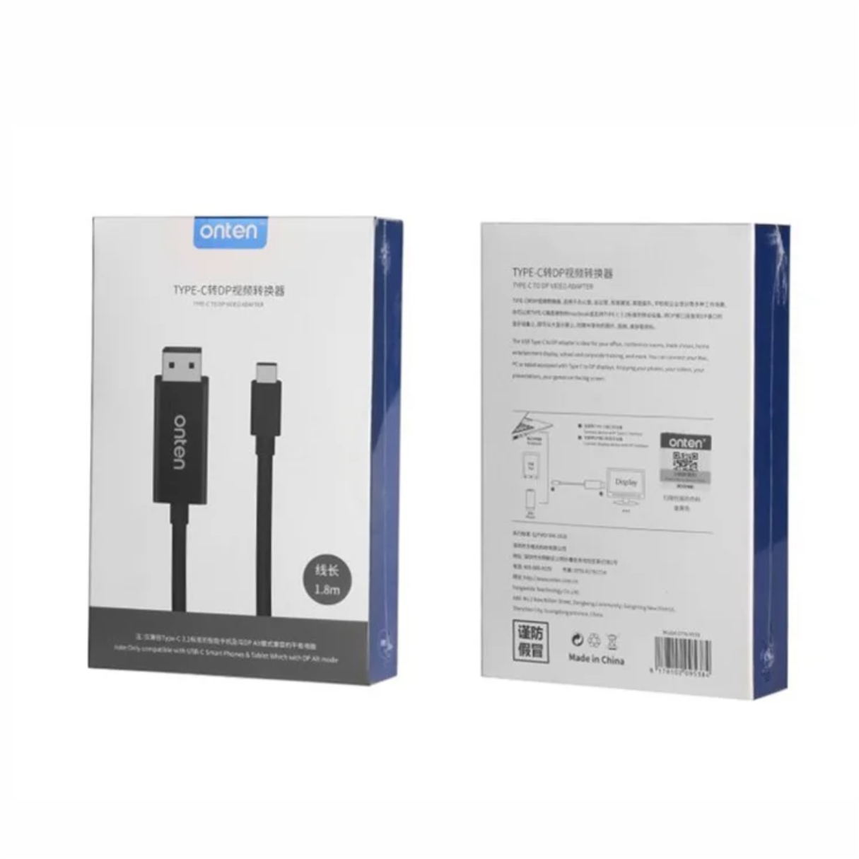 Onten 9538 Usb-C to Display Port 4k 1.8m