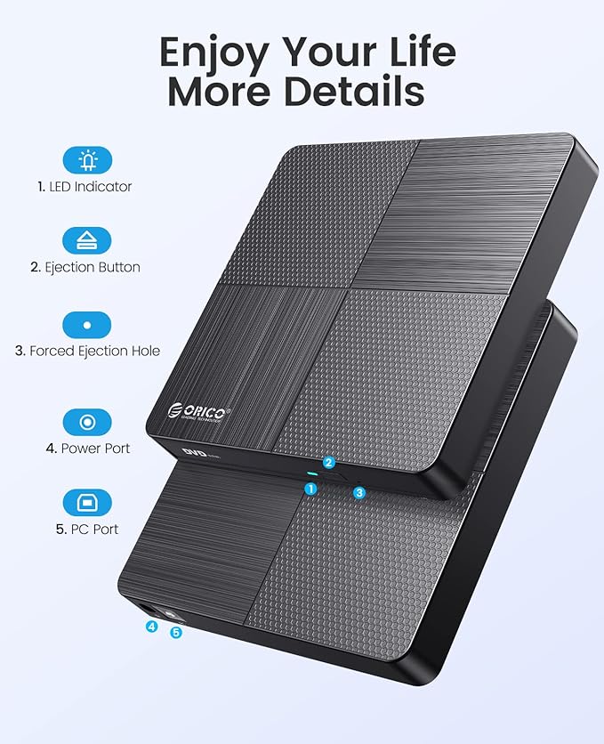 DVD ORICO EXTERNAL BURNER ORU2-01 ناسخة اقراص خارجية